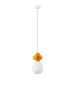 Moderne H&auml;ngeleuchte Wei&szlig; Orange 18 cm breit E14 GAINES