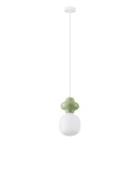 Pendelleuchte 18 cm breit E14 Wei&szlig; Gr&uuml;n h&ouml;henverstellbar