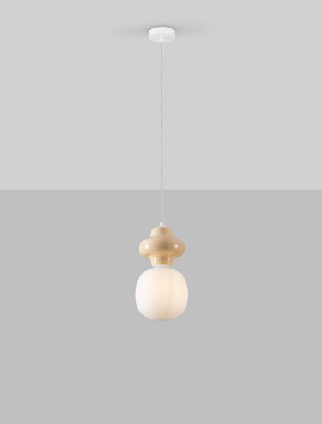Hängeleuchte E14 18 cm breit Weiß Gelb höhenverstellbar