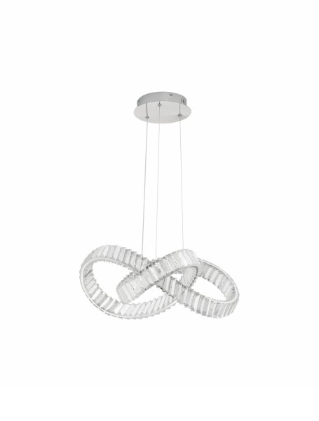 LED Pendelleuchte rund 60 cm breit in Chrom dimmbar GARLAND