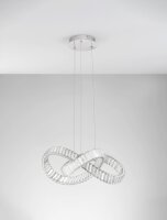 LED Pendelleuchte rund 60 cm breit in Chrom dimmbar GARLAND