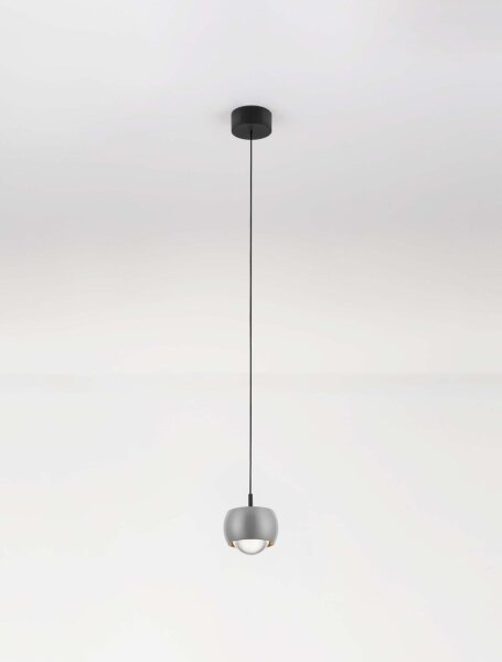 LED Pendelleuchte schmal Ø 9,6 cm Schwarz Grau warmweiß