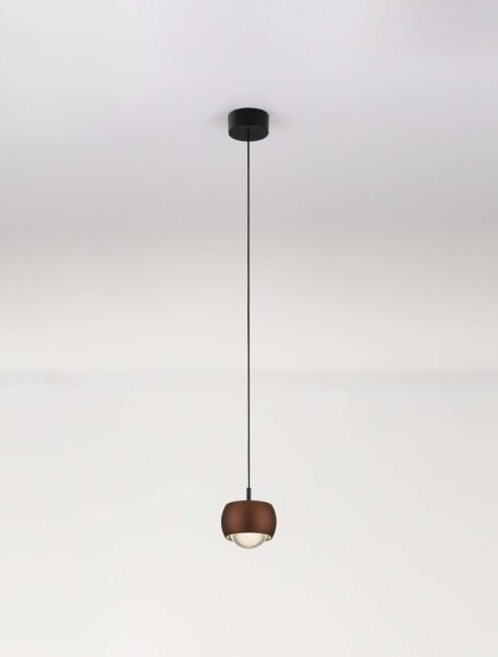 LED Hängeleuchte Schwarz Braun Ø 9,6 cm höhenverstellbar