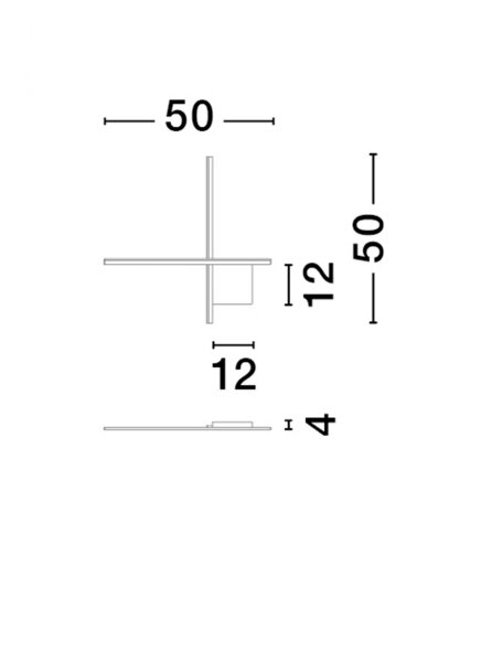 LED Wandleuchte Schwarz 50 cm breit dimmbar Minimalistisch