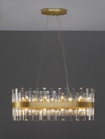Kronleuchter in Gold matt 80 cm lang G9 Klassisch Kristall