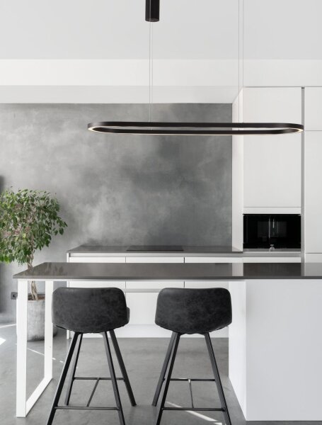 LED Pendelleuchte 120 cm lang Schwarz dimmbar Design 6989 lm