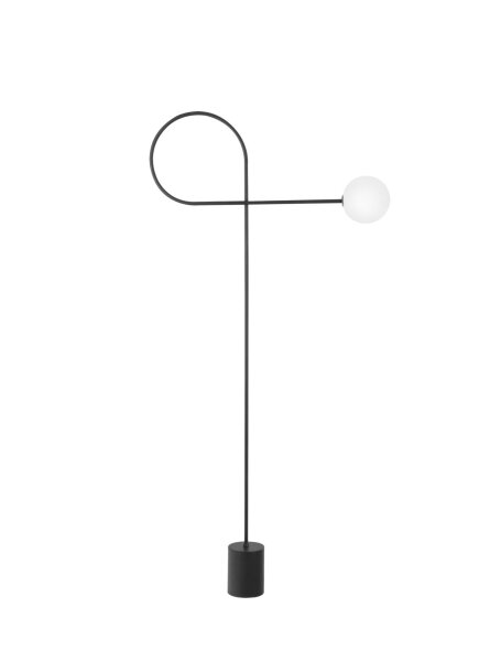 Stehlampe rund G9 150 cm Schwarz Weiß Design Glas GLENNA
