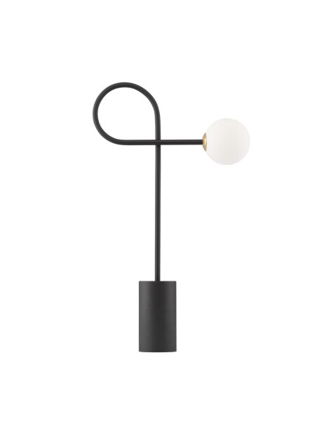 Tischlampe Design Schwarz Weiß 64 cm G9 Glas rund GLENNA