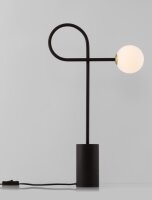 Tischlampe Design Schwarz Weiß 64 cm G9 Glas rund...