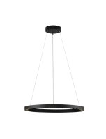 LED Pendelleuchte Schwarz &Oslash; 65 cm dimmbar Ring warmwei&szlig;