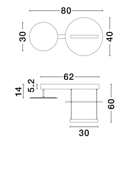 LED Pendelleuchte 80 cm lang Schwarz Weiß dimmbar Design