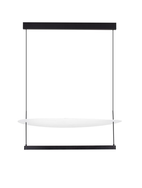 LED Hängelampe Design Schwarz Weiß 80 cm breit dimmbar