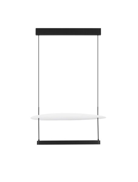 LED Hängeleuchte Schwarz Weiß 60 cm breit dimmbar Design