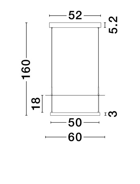 LED Hängeleuchte Schwarz Weiß 60 cm breit dimmbar Design