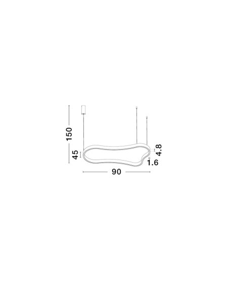 LED Pendelleuchte 90 cm lang Schwarz dimmbar Design warmweiß