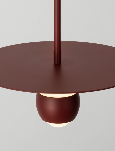 LED Pendelleuchte schmal Ø 30 cm Rot höhenverstellbar Retro