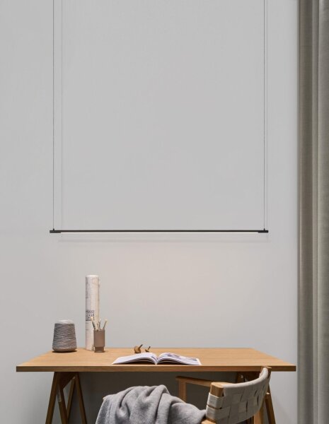 LED Hängeleuchte Schwarz 120 cm lang Design schmal warmweiß