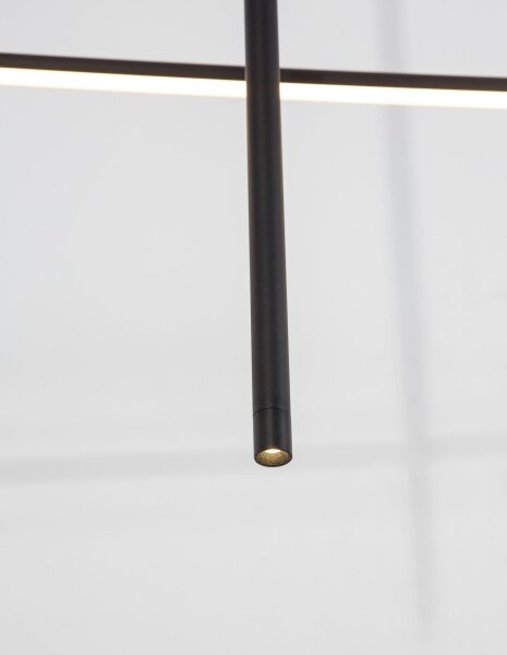 LED Pendelleuchte 110 cm lang Schwarz höhenverstellbar