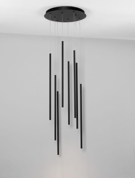 LED Hängelampe Schwarz 40 cm breit dimmbar Design schmal