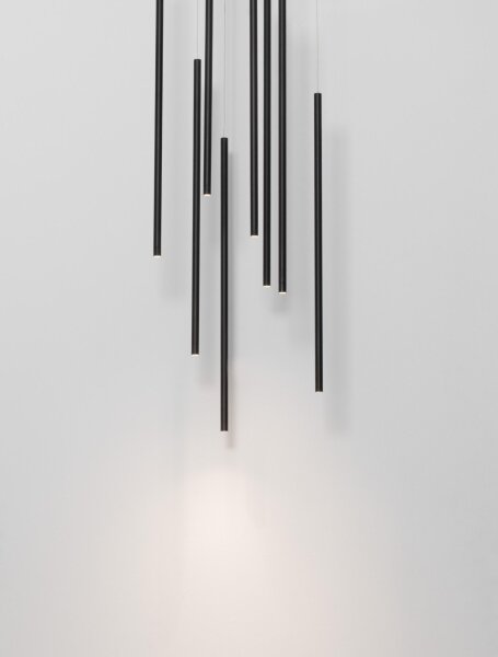 LED Hängelampe Schwarz 40 cm breit dimmbar Design schmal