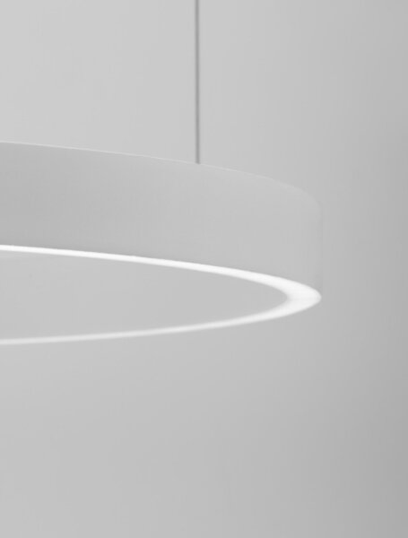 LED Hängeleuchte Weiß Ø 80 cm dimmbar Ring warmweiß HAMLIN