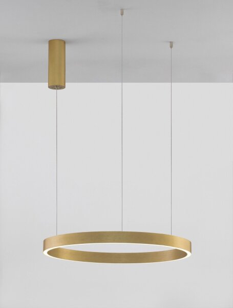 LED Pendelleuchte dimmbar in Gold Ø 60 cm Ring warmweiß