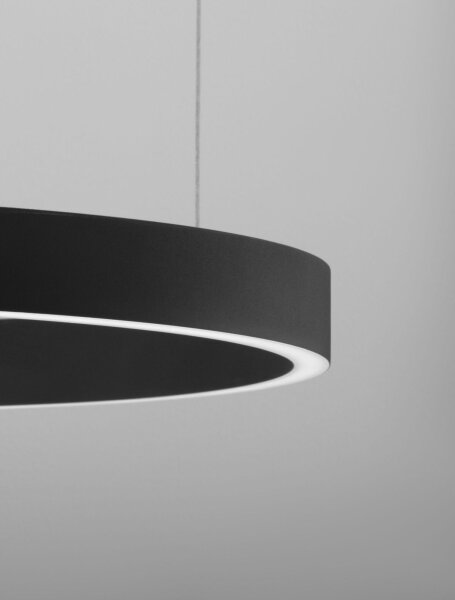 LED Pendelleuchte Ø 60 cm dimmbar Schwarz höhenverstellbar