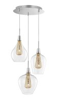 Pendelleuchte G9 37 cm breit in Chrom Gold...