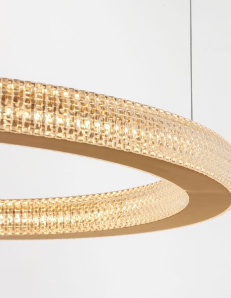 LED Pendelleuchte in Antik Gold Ø 60 cm dimmbar Ring Modern
