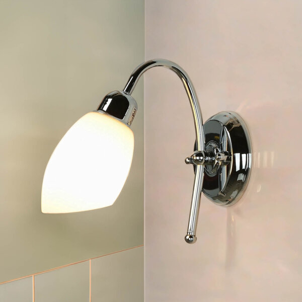 Badlampe Chrom Echt-Messing E14 rostfrei ISMENE