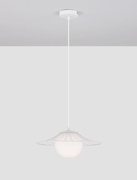 Pendelleuchte rund E27 Ø 36 cm Weiß höhenverstellbar Kugel