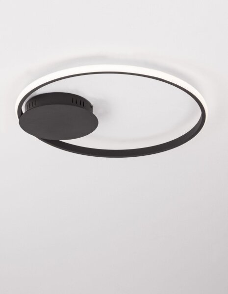 LED Deckenlampe rund Ø 50 cm Schwarz dimmbar warmweiß Modern