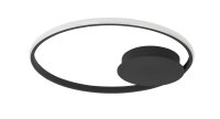 LED Deckenlampe rund &Oslash; 50 cm Schwarz dimmbar warmwei&szlig; Modern