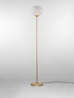 LED Stehlampe rund 162 cm in Gold dimmbar Klarglas...