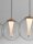 LED Pendelleuchte Klarglas in Gold 136 cm lang dimmbar rund