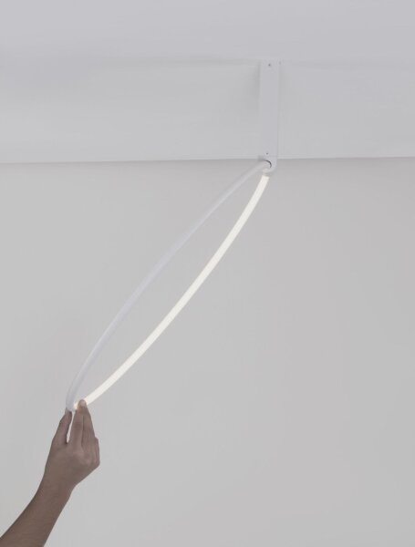 LED Deckenlampe Ring Ø 60 cm Weiß dimmbar schwenkbar Modern