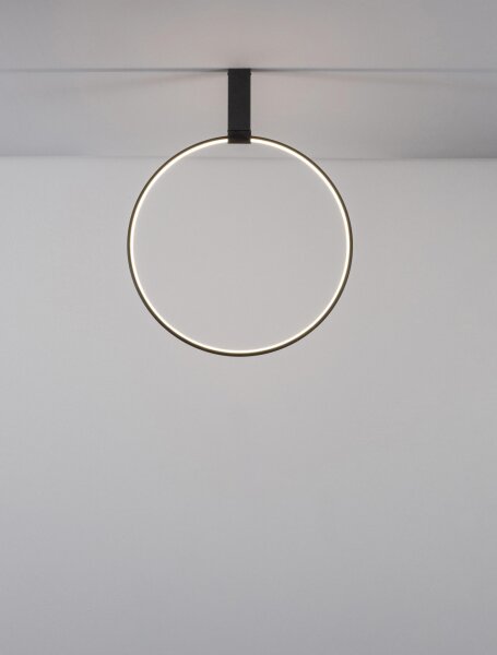 LED Deckenleuchte Schwarz Ø 60 cm dimmbar schwenkbar Ring