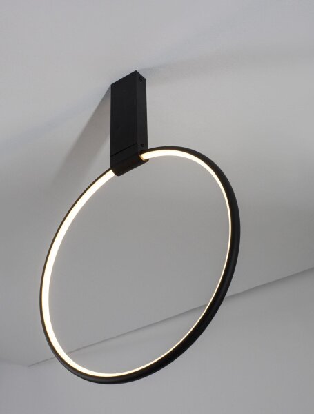Runde LED Deckenleuchte Schwarz Ø 40 cm dimmbar schwenkbar