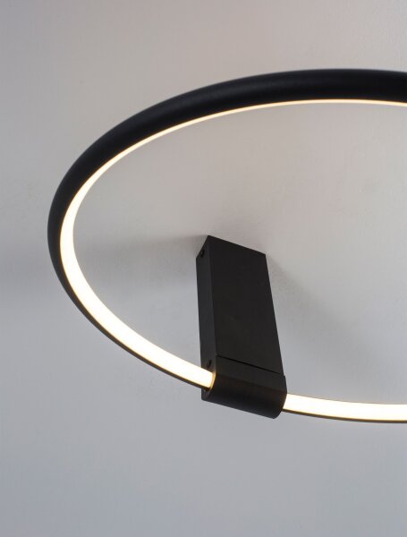 Runde LED Deckenleuchte Schwarz Ø 40 cm dimmbar schwenkbar