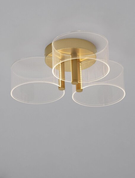 LED Deckenlampe Ø 44 cm in Gold Weiß Metall 3 flammig Modern
