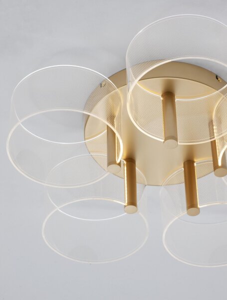 LED Deckenleuchte in Gold Weiß Ø 56 cm dimmbar Metall Modern