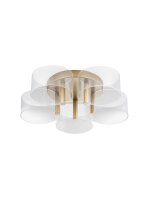 LED Deckenleuchte in Gold Wei&szlig; &Oslash; 56 cm dimmbar Metall Modern