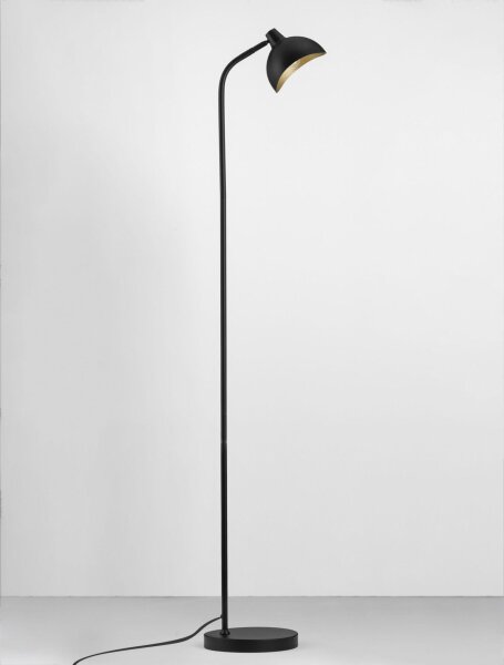 Stehlampe E14 150 cm in Schwarz Gold schwenkbar Retro Metall