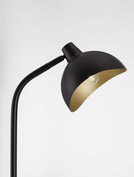 Stehlampe E14 150 cm in Schwarz Gold schwenkbar Retro Metall