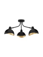 Deckenlampe in Schwarz Gold 15 cm lang E14 schwenkbar Retro