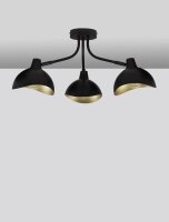 Deckenlampe in Schwarz Gold 15 cm lang E14 schwenkbar Retro