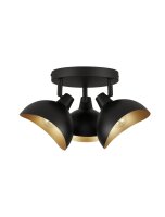 Spotleuchte E14 &Oslash; 18 cm in Schwarz Gold schwenkbar...