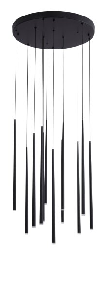 LED Hängelampe Schwarz 50 cm breit 12 flammig warmweiß