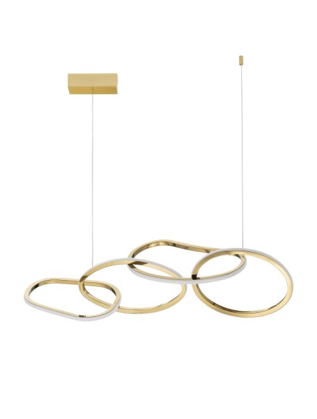 LED Pendelleuchte Ring 100 cm lang in Gold dimmbar Design