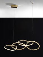 LED Pendelleuchte Ring 100 cm lang in Gold dimmbar Design
